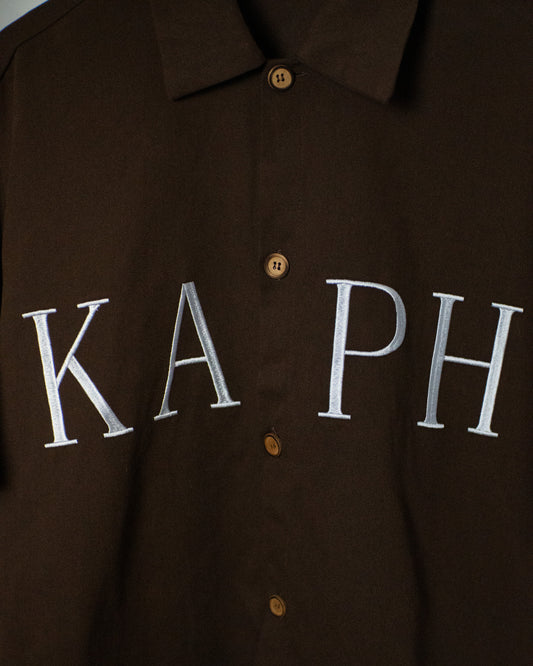 KAPH BOXY BROWN BUTTON-UP SHIRT