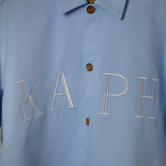 KAPH BOXY BLUE BUTTON-UP SHIRT