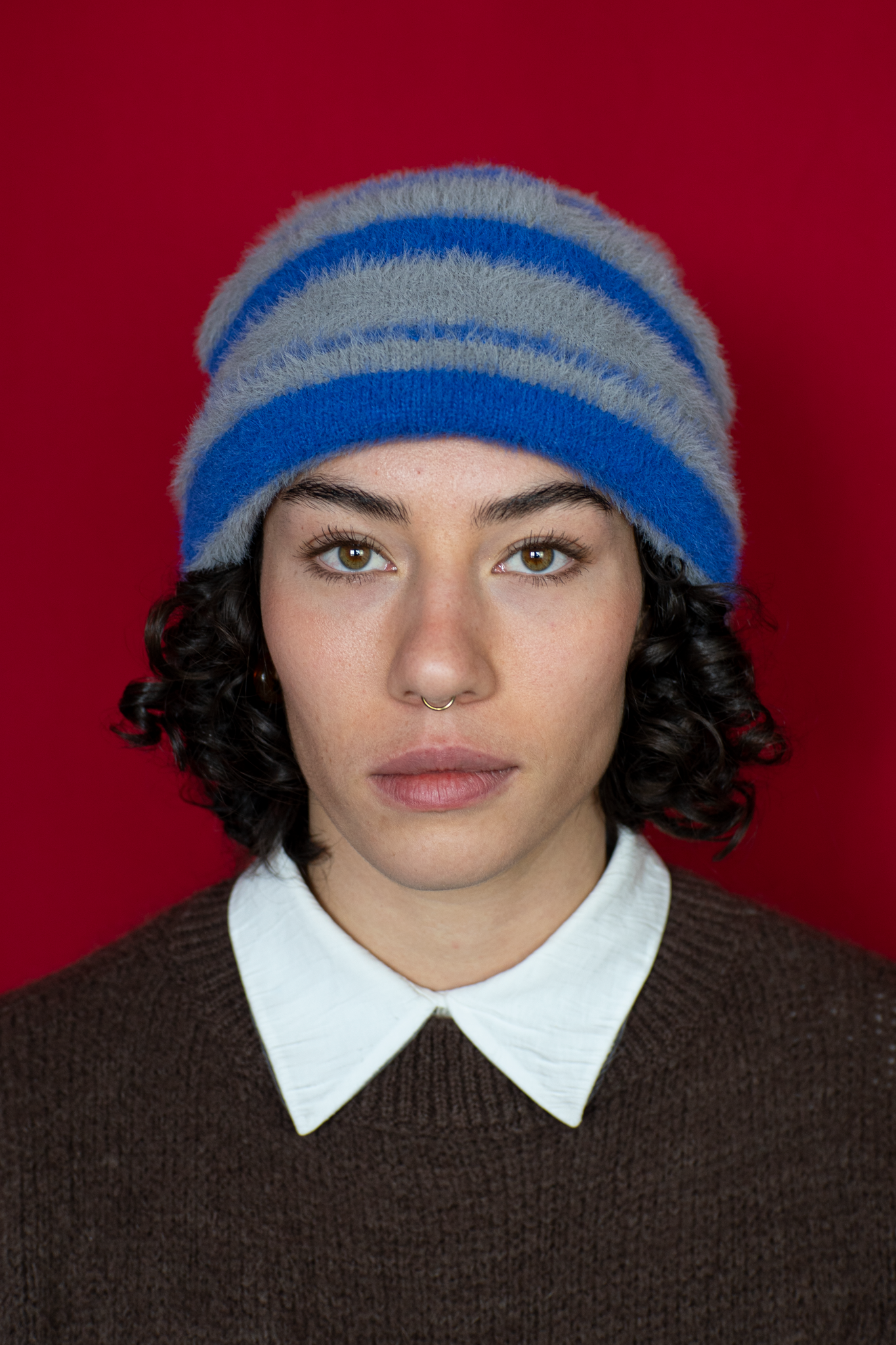 Le bonnet rayé bleu