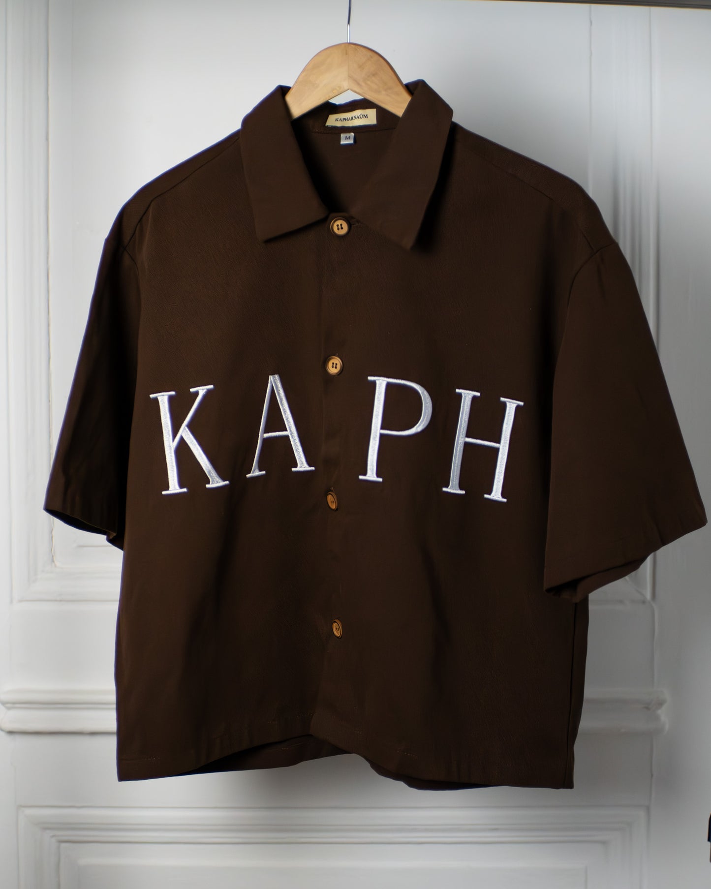 KAPH BOXY BROWN BUTTON-UP SHIRT