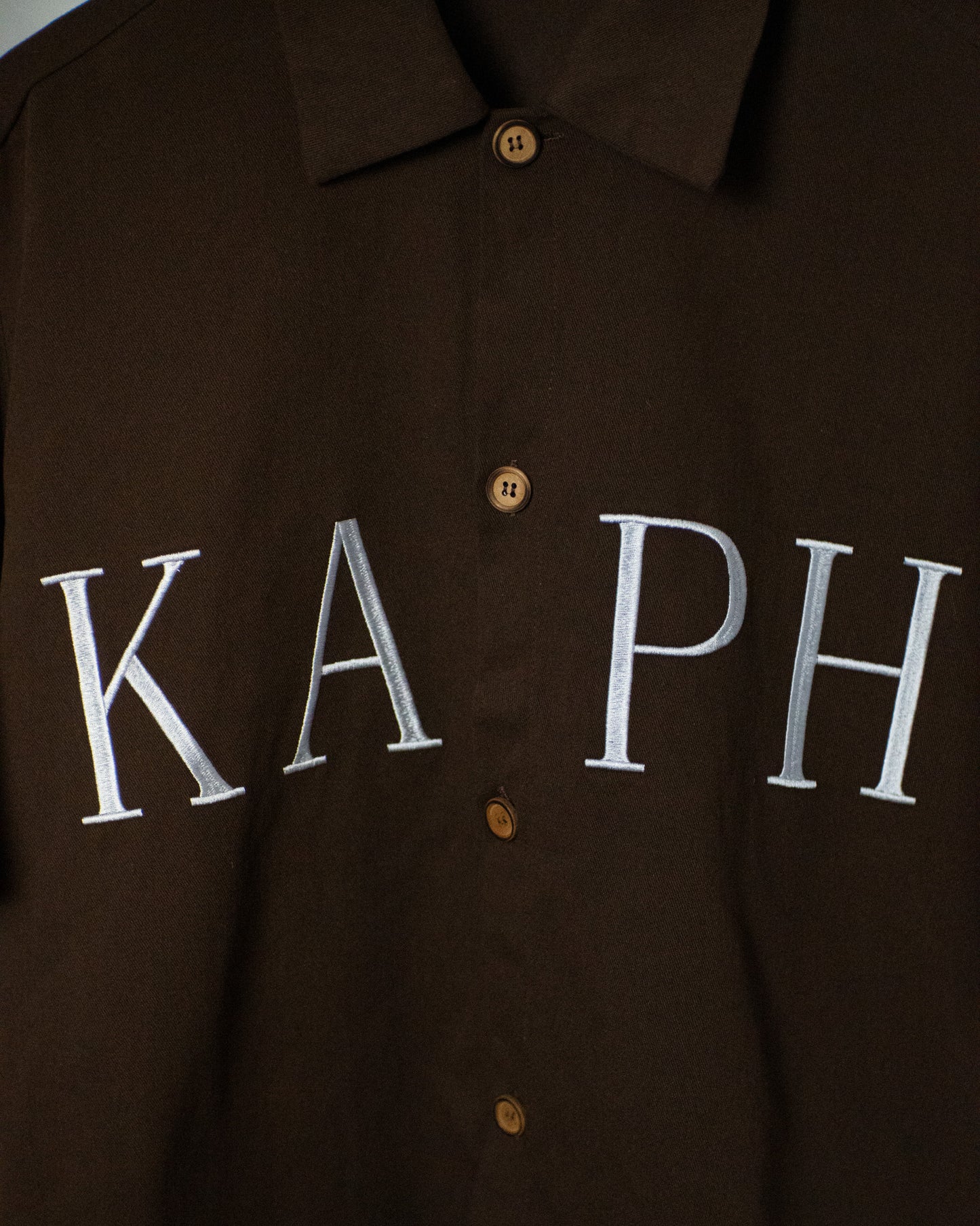 KAPH BOXY BROWN BUTTON-UP SHIRT