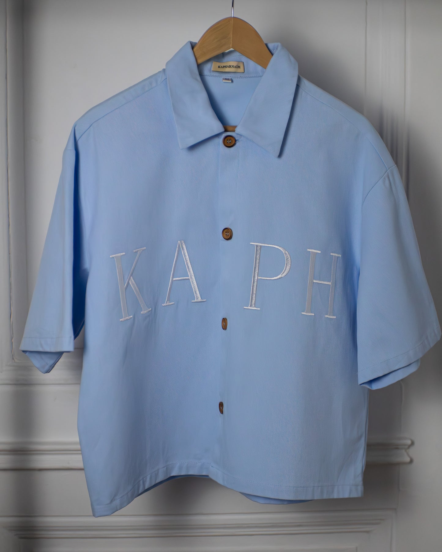 KAPH BOXY BLUE BUTTON-UP SHIRT